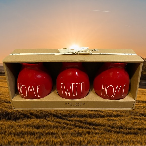 New Rae Dunn HOME SWEET HOME vase set